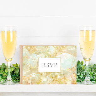 Cartão Postal De Convite Casamento de Champagne Burst Crystal Gemstone RSVP