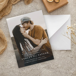 Cartão Postal De Convite Casamento de Fotografia do Monograma do Tipo Elega