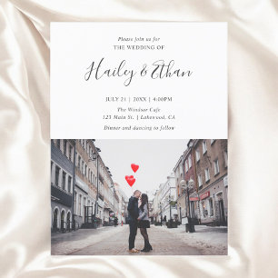 Cartão Postal De Convite Casamento de Fotos Simples Moderno