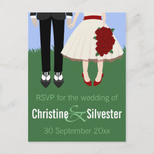 Cartão Postal De Convite Casamento de Jardim, RSVP