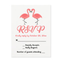 Casamento de Luau Summer com Flamingo RSVP Rosa Tr