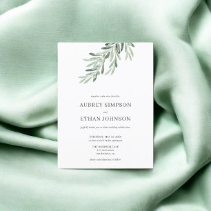 Cartão Postal De Convite Casamento de Oliveira Elegante