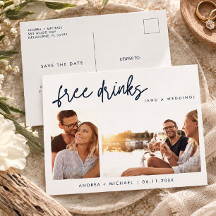 Cartão Postal De Convite Casamento de Orçamento Salvar a Data