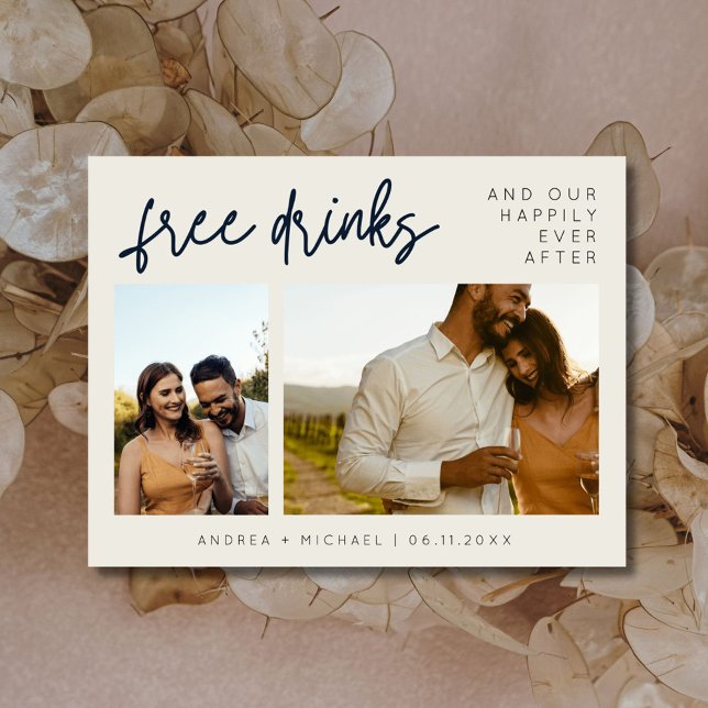 Cartão Postal De Convite Casamento de Orçamento Salvar a Data (Budget Wedding Save the Date)