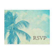 Casamento de Palmeiras Tropicais Turquesa RSVP
