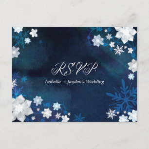 Cartão Postal De Convite Casamento de Wonderland Wonderland de inverno RSVP