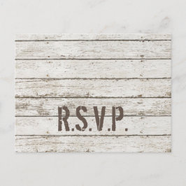 Cartão Postal De Convite casamento do celeiro de madeira branco de castanha