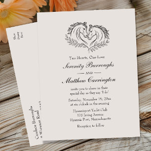Cartão Postal De Convite Casamento do País Russo Elegante do Cavalo Ocident