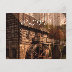 Cartão Postal De Convite casamento do velho celeiro da fazenda russa