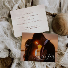 Cartão Postal De Convite Casamento Elegante Moderno Minimalista Salva A Dat