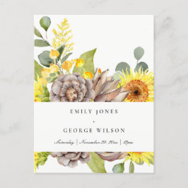 CARTÃO POSTAL DE CONVITE CASAMENTO FLORÍFICO DA LINHA EUCALYPTUS SFOWLOWER