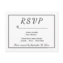 Casamento Minimalista Negro e Branco RSVP