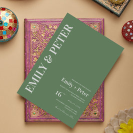 Cartão Postal De Convite Casamento Moderno e Minimalista Contemporâneo de S