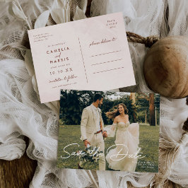 Cartão Postal De Convite Casamento Moderno Minimalista Salva A Data