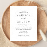 Cartão Postal De Convite Casamento Negro e Branco Espetacular e Moderno Ele<br><div class="desc">Cartaz minimalista e moderno de convite para casamento, com os detalhes do seu casamento em letras brancas, com destaque para o roteiro de caligrafia em um fundo branco e preto. Personalize a parte de trás do cartão postal do convite de casamento com seu endereço de volta, site do casamento, imagens,...</div>