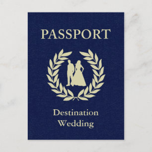 Cartão Postal De Convite casamento no destino passaporte