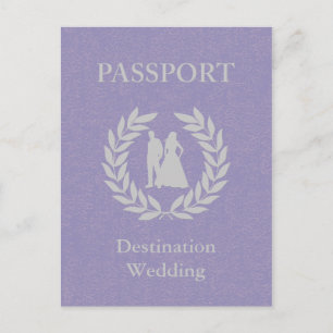 Cartão Postal De Convite casamento no destino passaporte