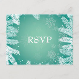 Cartão Postal De Convite Casamento no inverno Elegante com RSVP de Escolha 