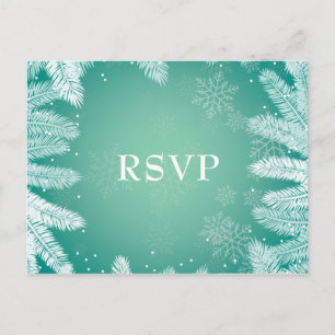 Cartão Postal De Convite Casamento no inverno Elegante com RSVP de Escolha 