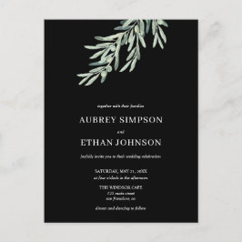 Cartão Postal De Convite Casamento Oleícola Elegante