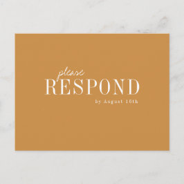 Cartão Postal De Convite Casamento outono de tipografia moderna do ouro de