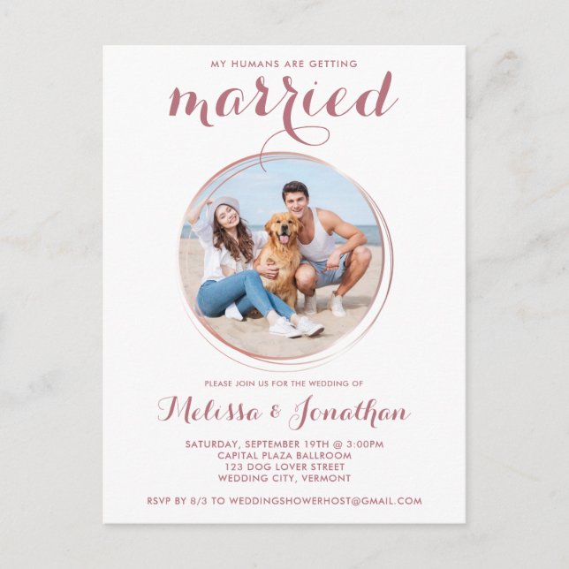 Cartão Postal De Convite Casamento personalizado de fotos personalizadas de (Frente)