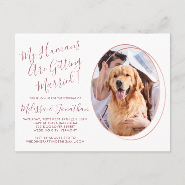 Cartão Postal De Convite Casamento Personalizado De Pet Fotografia De Cacho (Frente)