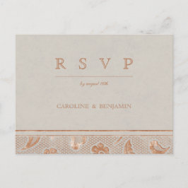 Cartão Postal De Convite Casamento RSVP de Casamento Russo de Luar de Ouro