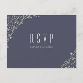 Cartão Postal De Convite Casamento RSVP de Casamento Rústico do Quadro Flor