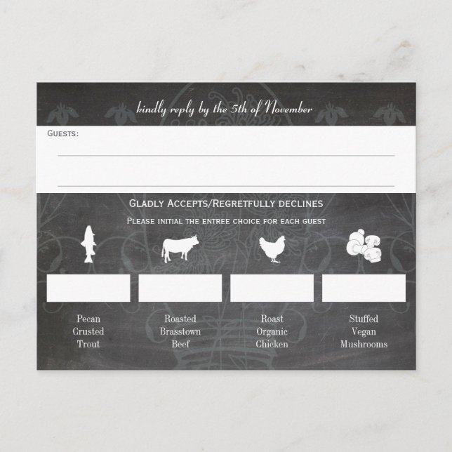 Cartão Postal De Convite Casamento Rustic Blue Mason Jar Chalkboard (Frente)