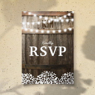 Cartão Postal De Convite Casamento Rústico no Campo   Confirmação de Presen
