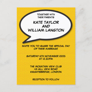 Cartão Postal De Convite Casamento Simples De BD