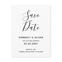 Casamento Simples de Caligrafia Preta e Branca Min