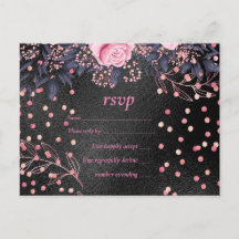 Casamento Simples Olhar Metálico Rosado Floral Ros