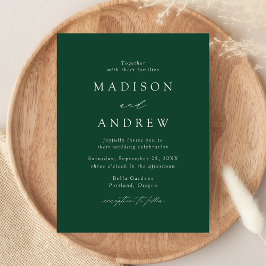 Cartão Postal De Convite Casamento Verde Moderno e Elegante