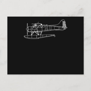 Cartão Postal De Convite castor em avião marítimo flutuando na frente e a