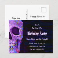 Caveira Gótica Festa de aniversário Roxo RIP para 