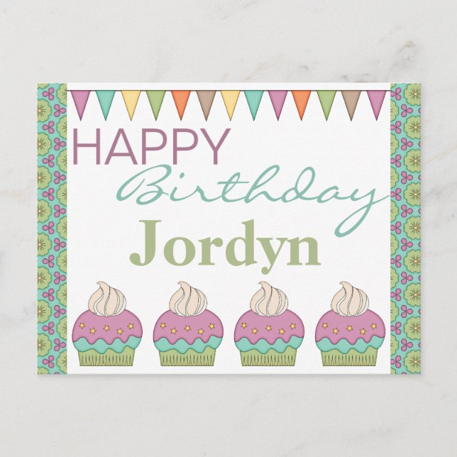 Cartão Postal De Convite Celebração da Festa de aniversário de Teal Roxo, C (Frente)