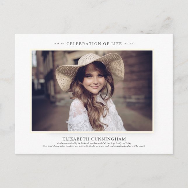 Cartão Postal De Convite Celebração da Foto Simples sobre o Ensino Humano (Frente)