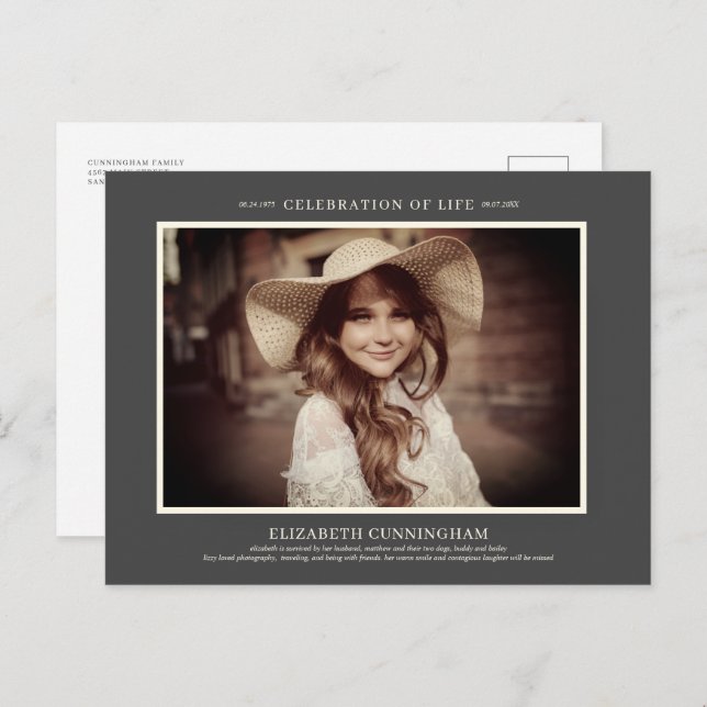 Cartão Postal De Convite Celebração da Foto Simples sobre o Ensino Humano (Frente/Verso)