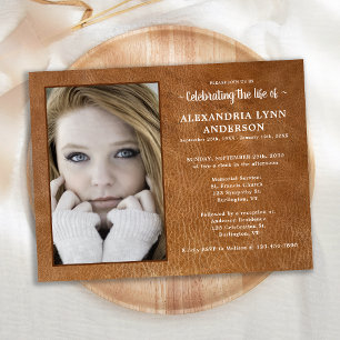 Cartão Postal De Convite Celebração Da Vida Pelo Funeral Memorial Foto Le