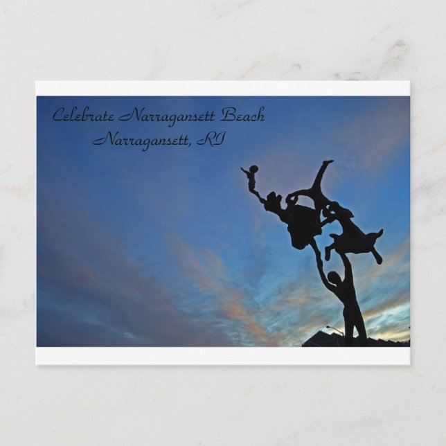 Cartão Postal De Convite Celebração na praia de Narragansett (Frente)