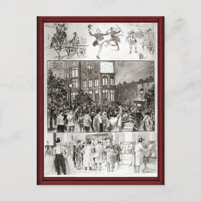 Cartão Postal De Convite Celebrações da Vintage (Frente)