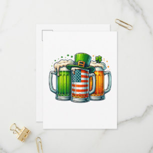 Cartão Postal De Convite Cerveja Irlandesa Irlanda Dia de São Patrício Fest