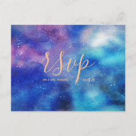 Cartão Postal De Convite Céu Azul Aguarela Casamento Rsvp
