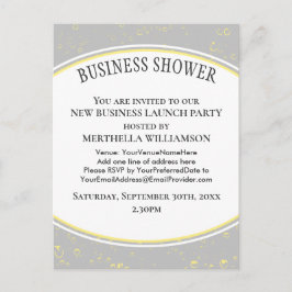 Cartão Postal De Convite Chá comercial da Cinza Elegante