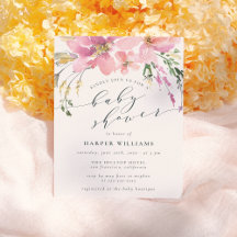 Chá de Bebê Floral em Aquarela de Primavera Elegan