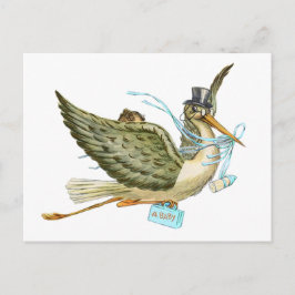 CARTÃO POSTAL DE CONVITE CHÁ DE FRALDAS STORK