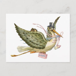 CARTÃO POSTAL DE CONVITE CHÁ DE FRALDAS STORK