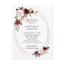 Chá de panela de Abstrato Dourado Floral Burgundy